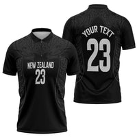 New Zealand Basketball Ta Moko Tribal Custom Zipper Polo Shirt LT03 - Polynesian Pride