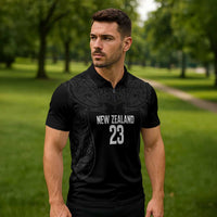 New Zealand Basketball Ta Moko Tribal Custom Zipper Polo Shirt LT03 - Polynesian Pride