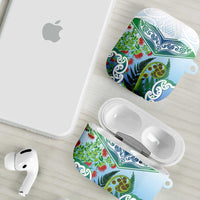 Aotearoa New Zealand Natural Plants AirPods Case Pohutukawa with Silver Ferns Koru Frond Maori Tattoos LT03 - Polynesian Pride