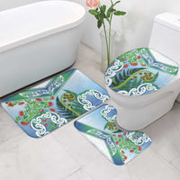 Aotearoa New Zealand Natural Plants Bathroom Set Pohutukawa with Silver Ferns Koru Frond Maori Tattoos LT03 - Polynesian Pride