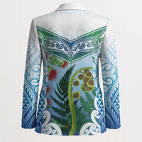 Aotearoa New Zealand Natural Plants Blazer Pohutukawa with Silver Ferns Koru Frond Maori Tattoos