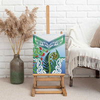 Aotearoa New Zealand Natural Plants Canvas Wall Art Pohutukawa with Silver Ferns Koru Frond Maori Tattoos