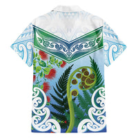 Aotearoa New Zealand Natural Plants Family Matching Puletasi and Hawaiian Shirt Pohutukawa with Silver Ferns Koru Frond Maori Tattoos LT03 - Polynesian Pride
