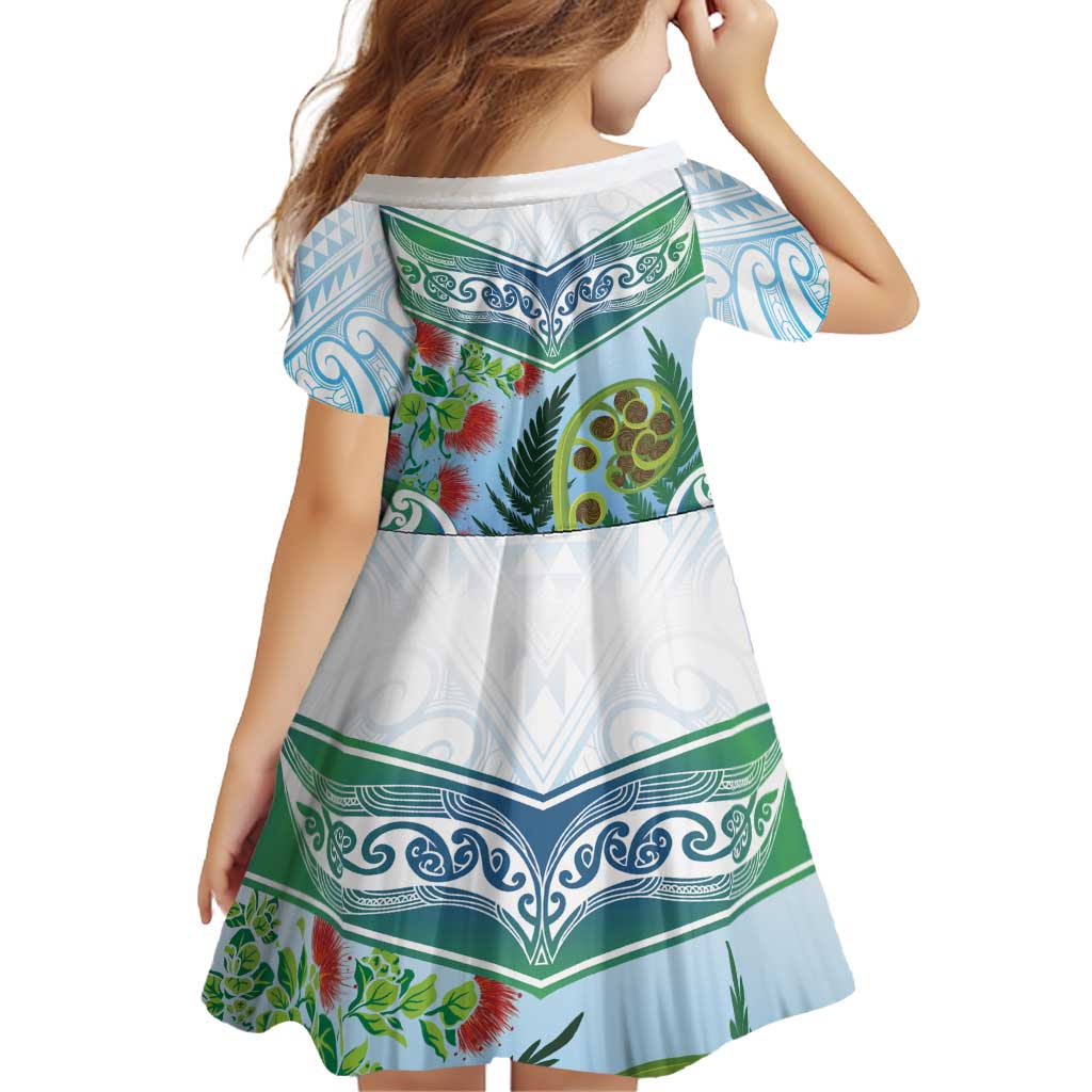 Aotearoa New Zealand Natural Plants Family Matching Tank Maxi Dress and Hawaiian Shirt Pohutukawa with Silver Ferns Koru Frond Maori Tattoos LT03 - Polynesian Pride