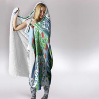 Aotearoa New Zealand Natural Plants Hooded Blanket Pohutukawa with Silver Ferns Koru Frond Maori Tattoos LT03 - Polynesian Pride