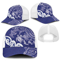 New Zealand Sea Animals with Maori Tribal Tattoo Baseball Net Cap Blue Color