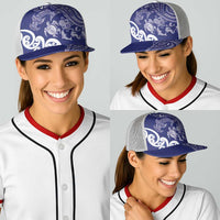 New Zealand Sea Animals with Maori Tribal Tattoo Baseball Net Cap Blue Color