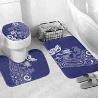 New Zealand Sea Animals with Maori Tribal Tattoo Bathroom Set Blue Color