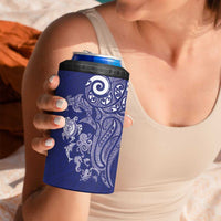 New Zealand Sea Animals with Maori Tribal Tattoo 4 in 1 Can Cooler Tumbler Blue Color LT03 - Polynesian Pride