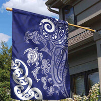 New Zealand Sea Animals with Maori Tribal Tattoo Garden Flag Blue Color LT03 - Polynesian Pride