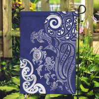 New Zealand Sea Animals with Maori Tribal Tattoo Garden Flag Blue Color LT03 Garden Flag Blue - Polynesian Pride