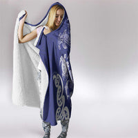 New Zealand Sea Animals with Maori Tribal Tattoo Hooded Blanket Blue Color LT03 - Polynesian Pride