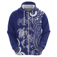 New Zealand Sea Animals with Maori Tribal Tattoo Hoodie Blue Color LT03 - Polynesian Pride