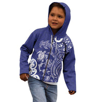 New Zealand Sea Animals with Maori Tribal Tattoo Kid Hoodie Blue Color LT03 - Polynesian Pride