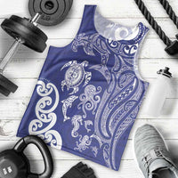 New Zealand Sea Animals with Maori Tribal Tattoo Men Tank Top Blue Color LT03 - Polynesian Pride