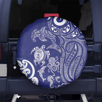 New Zealand Sea Animals with Maori Tribal Tattoo Spare Tire Cover Blue Color LT03 No hole Blue - Polynesian Pride