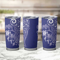 New Zealand Sea Animals with Maori Tribal Tattoo Tumbler Cup Blue Color LT03 - Polynesian Pride