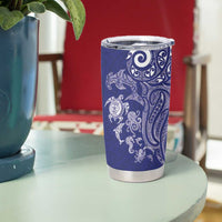 New Zealand Sea Animals with Maori Tribal Tattoo Tumbler Cup Blue Color LT03 - Polynesian Pride