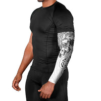 New Zealand Sea Animals with Maori Tribal Tattoo Arm Sleeves White Color