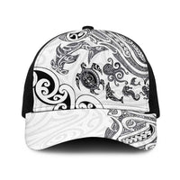 New Zealand Sea Animals with Maori Tribal Tattoo Baseball Net Cap White Color