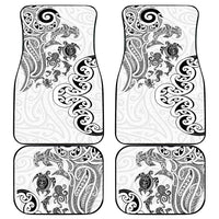 New Zealand Sea Animals with Maori Tribal Tattoo Car Mats White Color