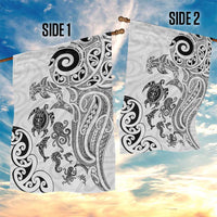 New Zealand Sea Animals with Maori Tribal Tattoo Garden Flag White Color LT03 - Polynesian Pride