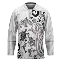 New Zealand Sea Animals with Maori Tribal Tattoo Hockey Jersey White Color LT03 Unisex White - Polynesian Pride