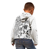 New Zealand Sea Animals with Maori Tribal Tattoo Kid Hoodie White Color LT03 - Polynesian Pride
