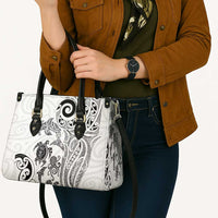 New Zealand Sea Animals with Maori Tribal Tattoo Leather Bag White Color