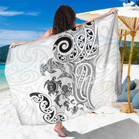 New Zealand Sea Animals with Maori Tribal Tattoo Sarong White Color