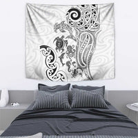 New Zealand Sea Animals with Maori Tribal Tattoo Tapestry White Color LT03 - Polynesian Pride