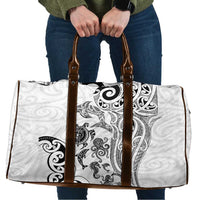 New Zealand Sea Animals with Maori Tribal Tattoo Travel Bag White Color LT03 White - Polynesian Pride