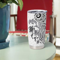 New Zealand Sea Animals with Maori Tribal Tattoo Tumbler Cup White Color LT03 - Polynesian Pride