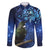 New Zealand Tui Bird Matariki Family Matching Off Shoulder Maxi Dress and Hawaiian Shirt Maori New Year with Galaxy Fern