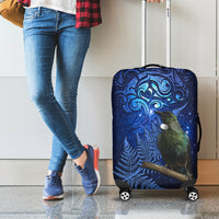 New Zealand Tui Bird Matariki Luggage Cover Maori New Year with Galaxy Fern LT03 - Polynesian Pride
