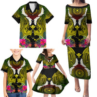 Hawaii Kanaka Maoli Family Matching Puletasi and Hawaiian Shirt Double Shark and Hibiscus Flowers LT03 - Polynesian Pride