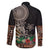 Samoa Siapo Polynesian Art Family Matching Puletasi and Hawaiian Shirt Tropical Flowers and Tatau Pattern Brown