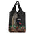 Samoa Siapo Polynesian Art Grocery Bag Tropical Flowers and Tatau Pattern Brown