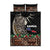 Samoa Siapo Polynesian Art Quilt Bed Set Tropical Flowers and Tatau Pattern Brown