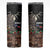 Samoa Siapo Polynesian Art Skinny Tumbler Tropical Flowers and Tatau Pattern Brown
