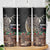 Samoa Siapo Polynesian Art Skinny Tumbler Tropical Flowers and Tatau Pattern Brown