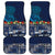 Samoa Siapo Polynesian Art Car Mats Tropical Flowers and Tatau Pattern Navy