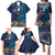 Samoa Siapo Polynesian Art Family Matching Puletasi and Hawaiian Shirt Tropical Flowers and Tatau Pattern Navy