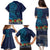 Samoa Siapo Polynesian Art Family Matching Puletasi and Hawaiian Shirt Tropical Flowers and Tatau Pattern Navy