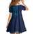 Samoa Siapo Polynesian Art Family Matching Summer Maxi Dress and Hawaiian Shirt Tropical Flowers and Tatau Pattern Navy