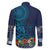 Samoa Siapo Polynesian Art Family Matching Summer Maxi Dress and Hawaiian Shirt Tropical Flowers and Tatau Pattern Navy