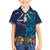 Samoa Siapo Polynesian Art Family Matching Summer Maxi Dress and Hawaiian Shirt Tropical Flowers and Tatau Pattern Navy