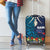 Samoa Siapo Polynesian Art Luggage Cover Tropical Flowers and Tatau Pattern Navy