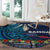 Samoa Siapo Polynesian Art Round Carpet Tropical Flowers and Tatau Pattern Navy