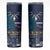 Samoa Siapo Polynesian Art Skinny Tumbler Tropical Flowers and Tatau Pattern Navy